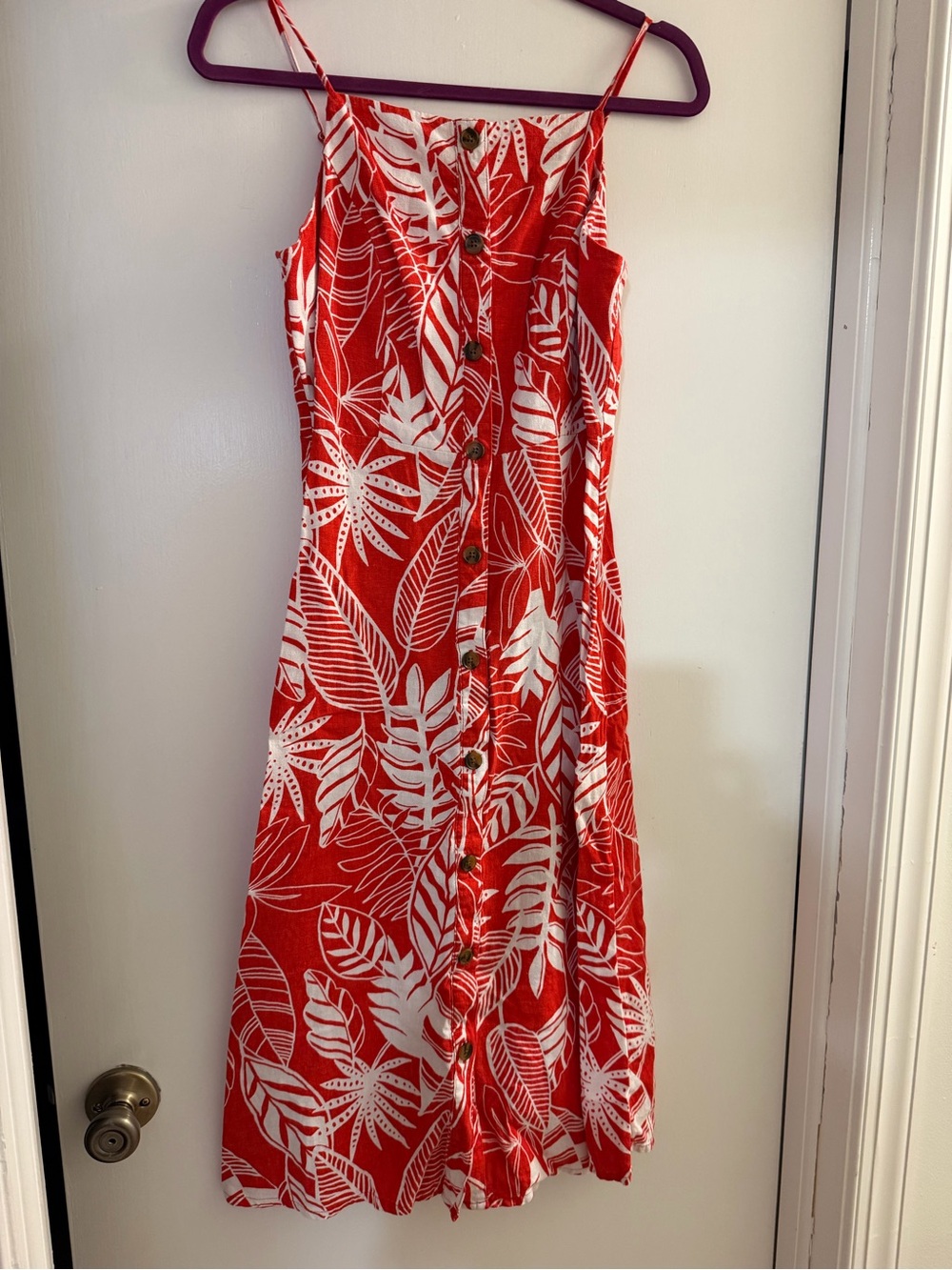 Old navy Red Tropical Print Button-Front Hawaiian Sundress